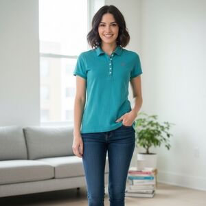 Teal Polo Shirt for Women